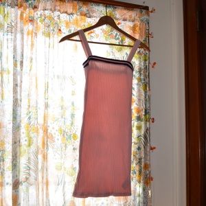 Silence + Noise Baby Pink & Navy Blue Striped Knit Mini Dress size M